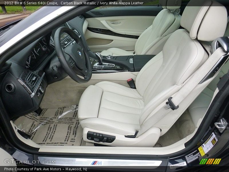 Carbon Black Metallic / Ivory White Nappa Leather 2012 BMW 6 Series 640i Coupe