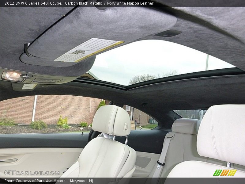 Carbon Black Metallic / Ivory White Nappa Leather 2012 BMW 6 Series 640i Coupe