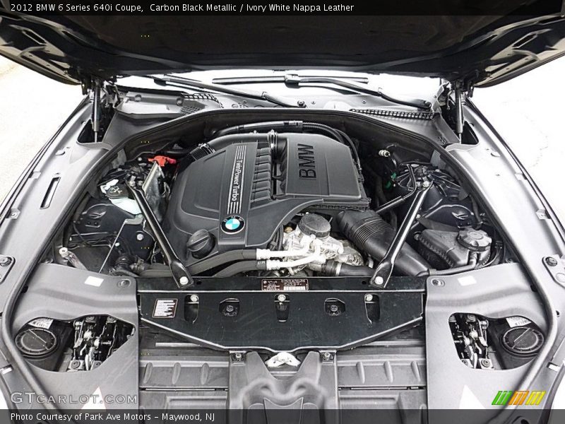 Carbon Black Metallic / Ivory White Nappa Leather 2012 BMW 6 Series 640i Coupe