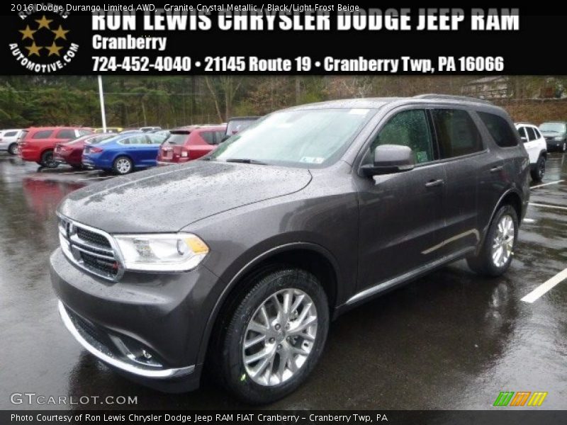 Granite Crystal Metallic / Black/Light Frost Beige 2016 Dodge Durango Limited AWD