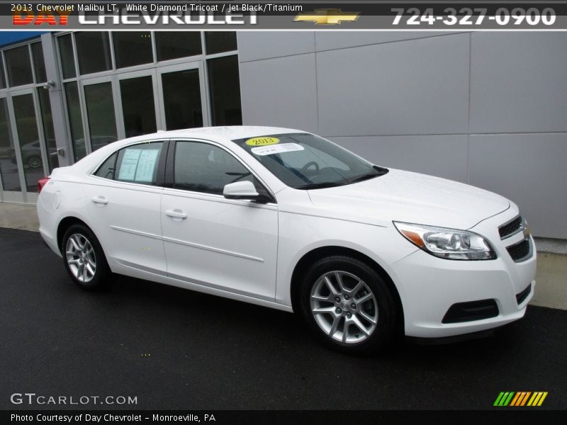 White Diamond Tricoat / Jet Black/Titanium 2013 Chevrolet Malibu LT