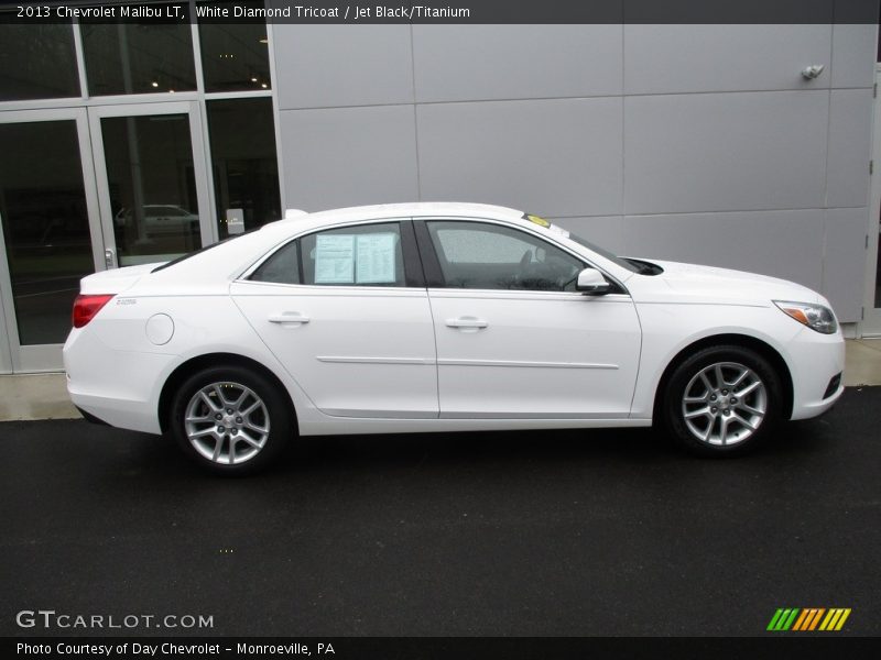 White Diamond Tricoat / Jet Black/Titanium 2013 Chevrolet Malibu LT
