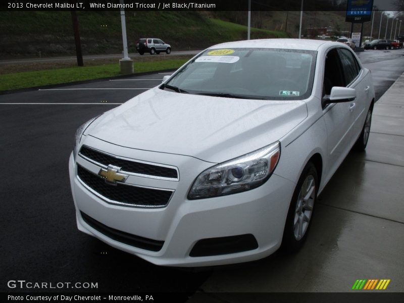 White Diamond Tricoat / Jet Black/Titanium 2013 Chevrolet Malibu LT