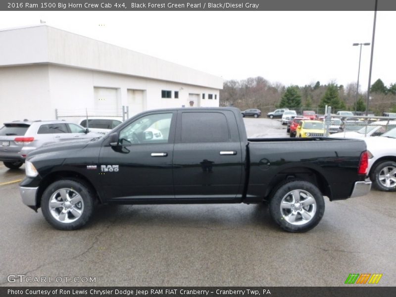 Black Forest Green Pearl / Black/Diesel Gray 2016 Ram 1500 Big Horn Crew Cab 4x4