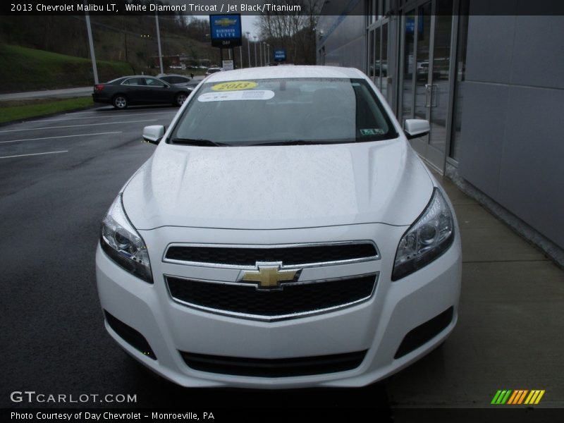 White Diamond Tricoat / Jet Black/Titanium 2013 Chevrolet Malibu LT