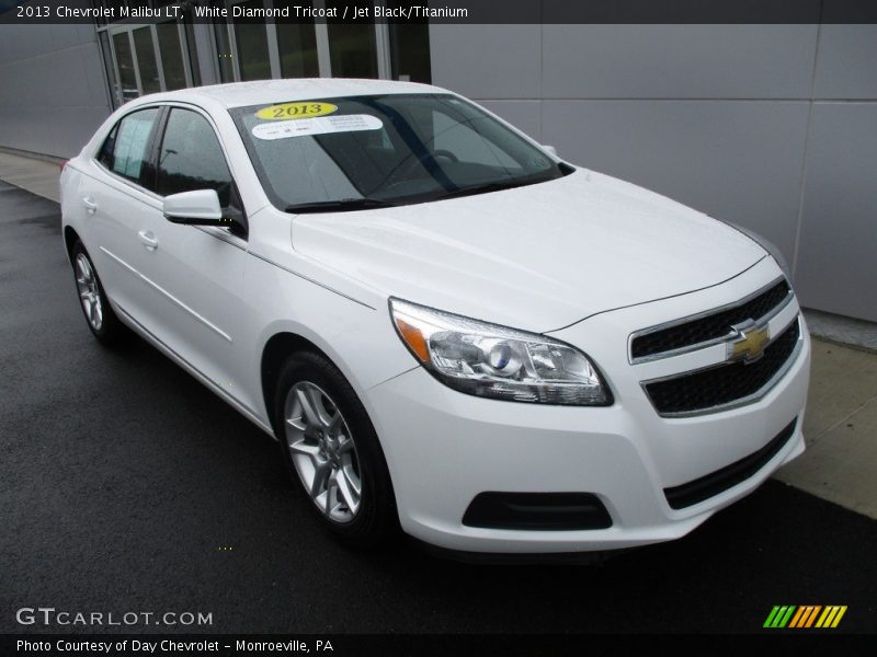 White Diamond Tricoat / Jet Black/Titanium 2013 Chevrolet Malibu LT