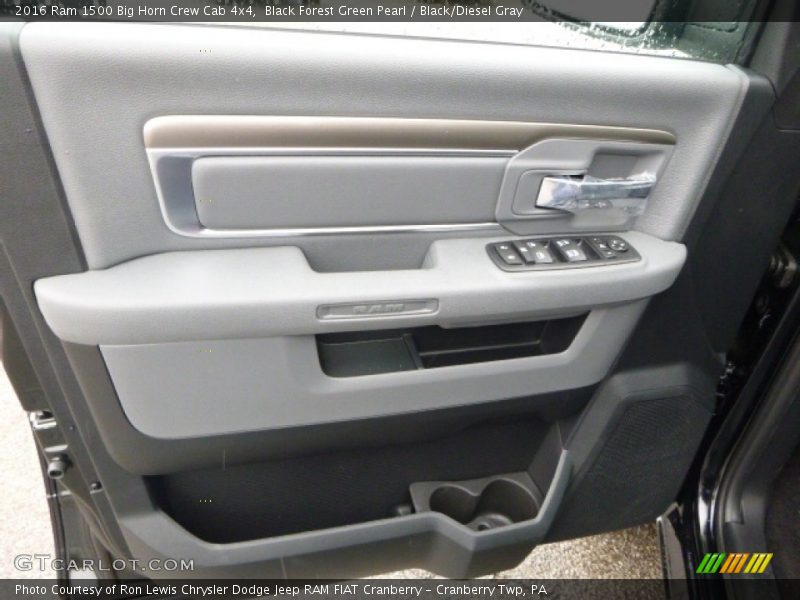 Black Forest Green Pearl / Black/Diesel Gray 2016 Ram 1500 Big Horn Crew Cab 4x4
