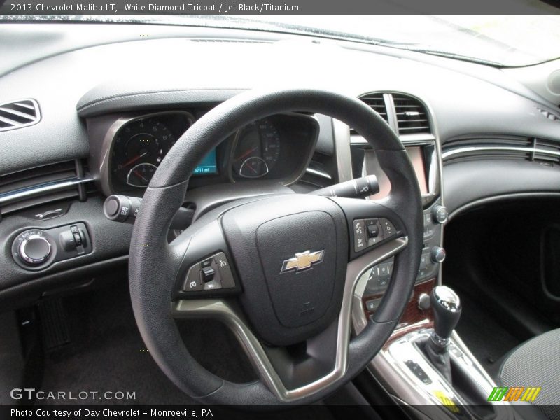 White Diamond Tricoat / Jet Black/Titanium 2013 Chevrolet Malibu LT