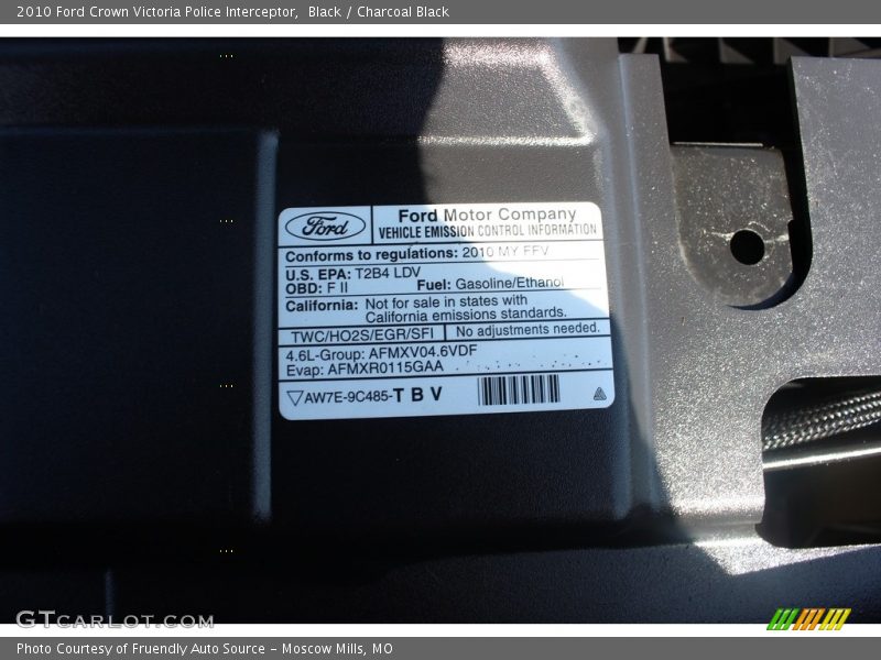 Black / Charcoal Black 2010 Ford Crown Victoria Police Interceptor