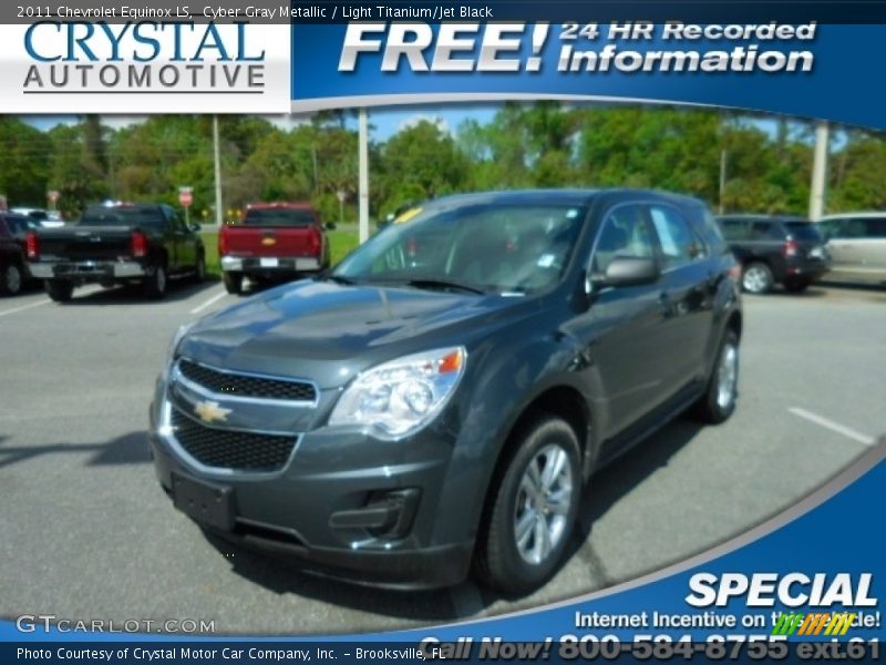 Cyber Gray Metallic / Light Titanium/Jet Black 2011 Chevrolet Equinox LS