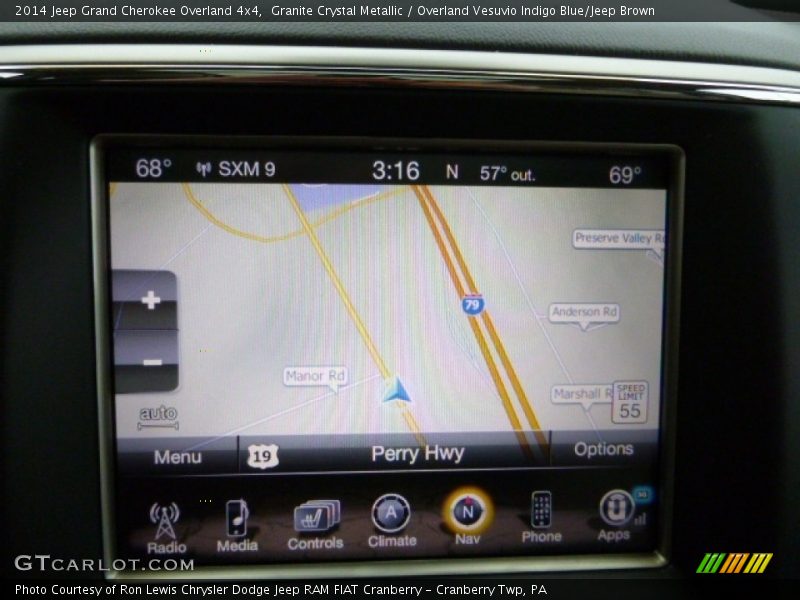 Granite Crystal Metallic / Overland Vesuvio Indigo Blue/Jeep Brown 2014 Jeep Grand Cherokee Overland 4x4