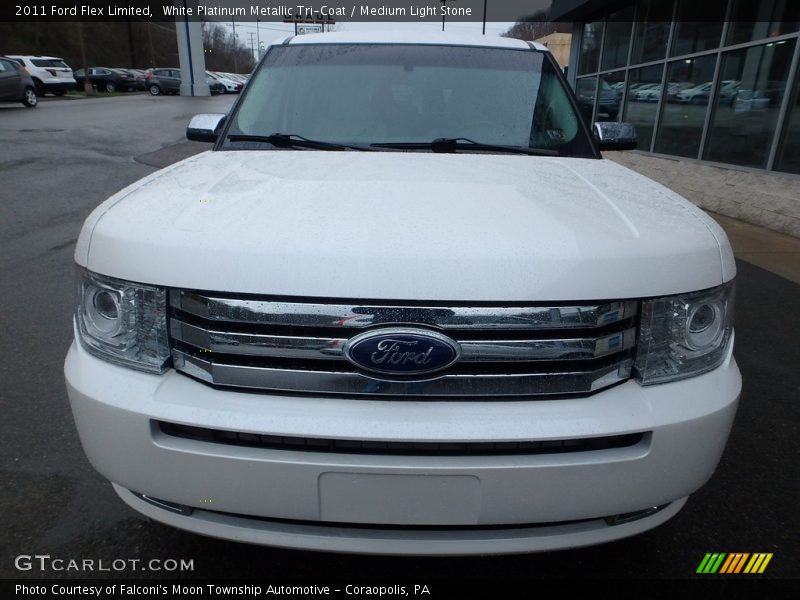 White Platinum Metallic Tri-Coat / Medium Light Stone 2011 Ford Flex Limited