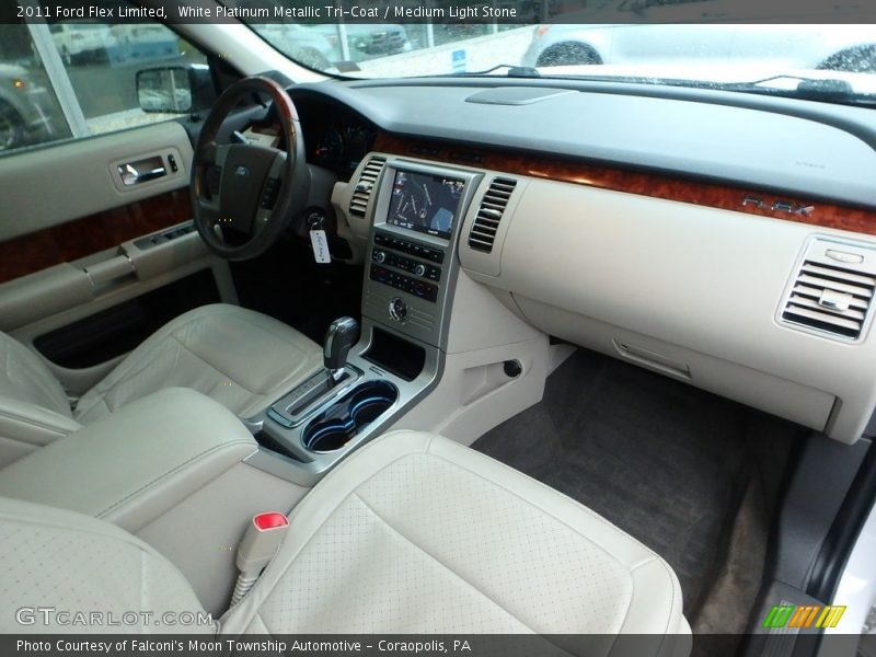 White Platinum Metallic Tri-Coat / Medium Light Stone 2011 Ford Flex Limited