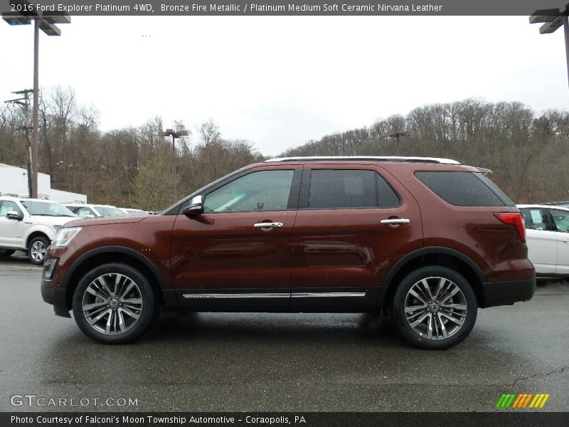 Bronze Fire Metallic / Platinum Medium Soft Ceramic Nirvana Leather 2016 Ford Explorer Platinum 4WD