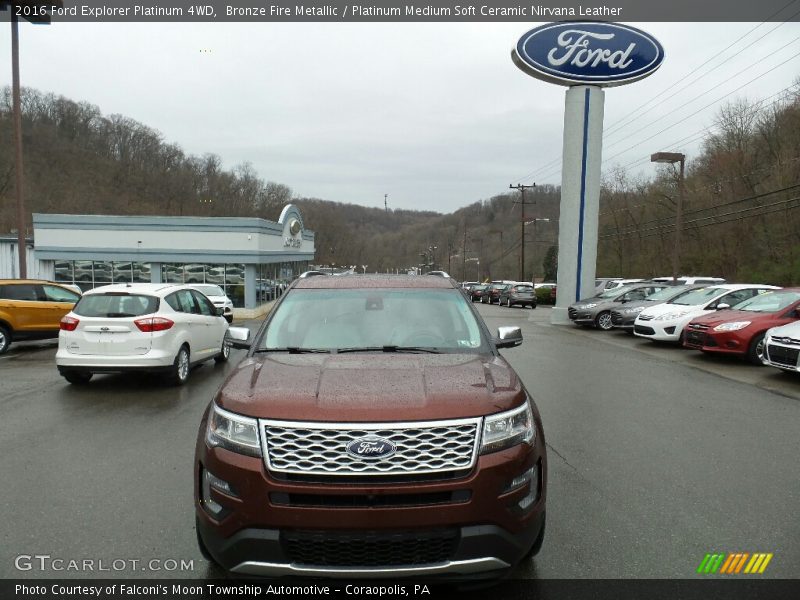 Bronze Fire Metallic / Platinum Medium Soft Ceramic Nirvana Leather 2016 Ford Explorer Platinum 4WD