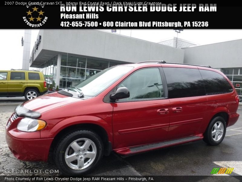 Inferno Red Crystal Pearl / Dark Khaki/Light Graystone 2007 Dodge Grand Caravan SXT