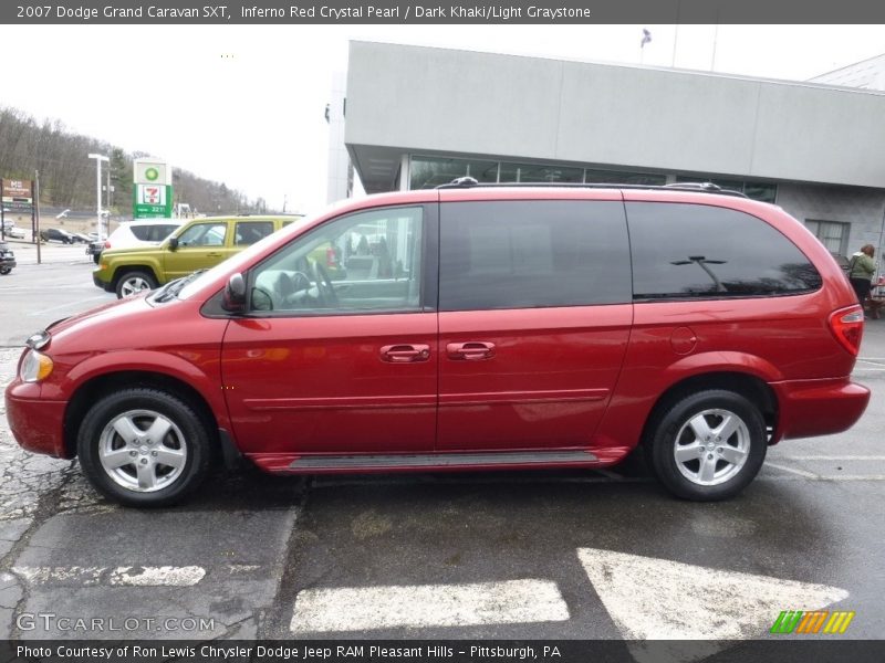Inferno Red Crystal Pearl / Dark Khaki/Light Graystone 2007 Dodge Grand Caravan SXT