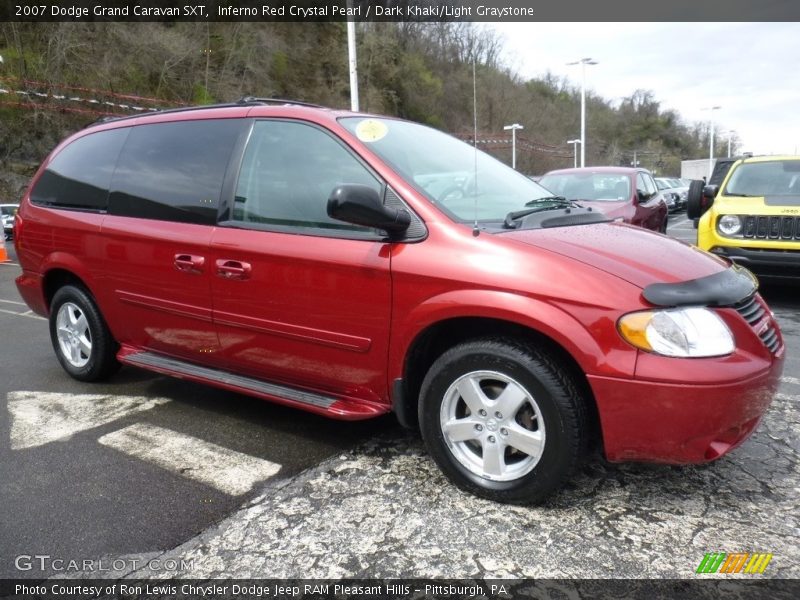 Inferno Red Crystal Pearl / Dark Khaki/Light Graystone 2007 Dodge Grand Caravan SXT