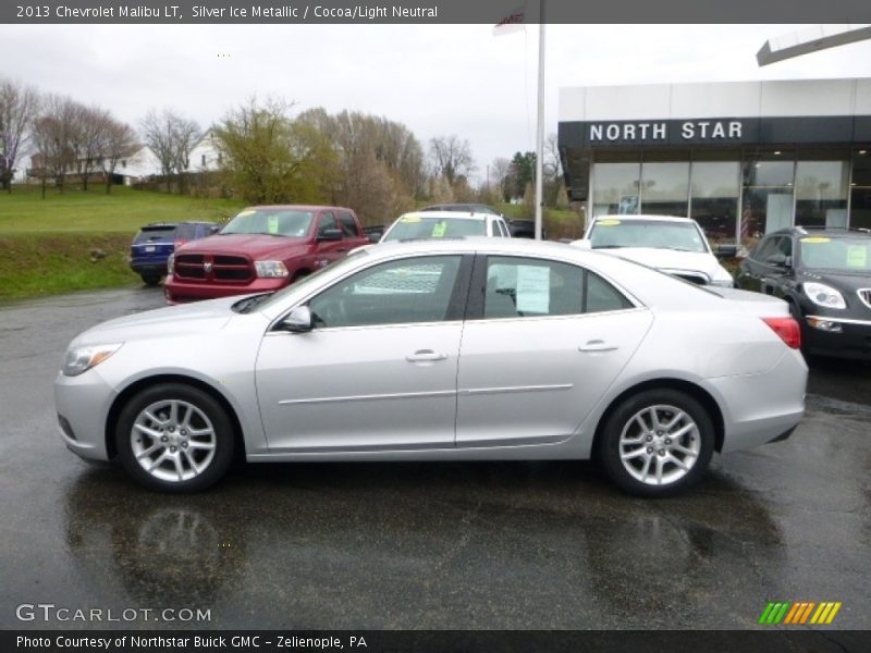 Silver Ice Metallic / Cocoa/Light Neutral 2013 Chevrolet Malibu LT