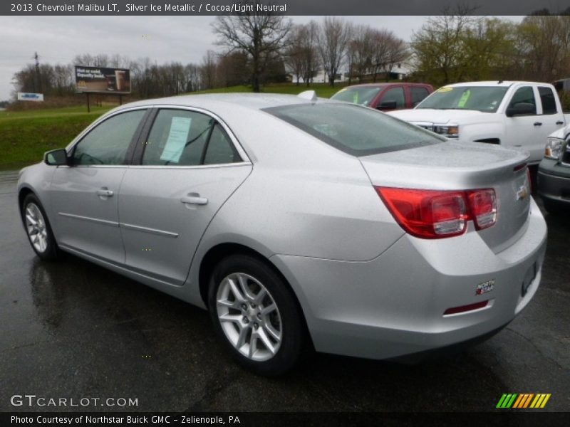 Silver Ice Metallic / Cocoa/Light Neutral 2013 Chevrolet Malibu LT