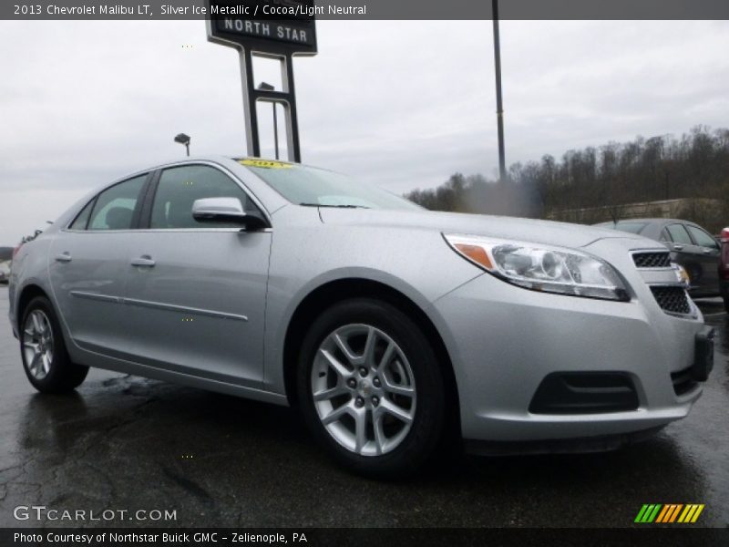 Silver Ice Metallic / Cocoa/Light Neutral 2013 Chevrolet Malibu LT