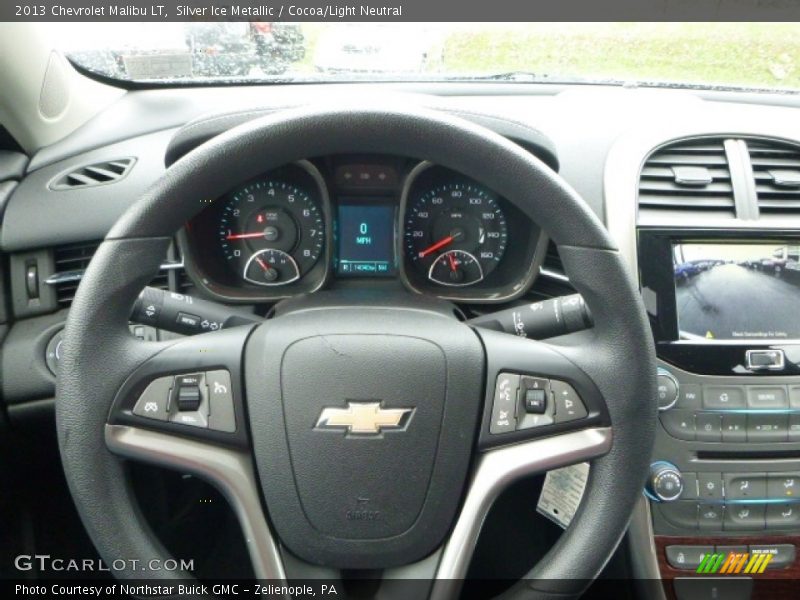 Silver Ice Metallic / Cocoa/Light Neutral 2013 Chevrolet Malibu LT