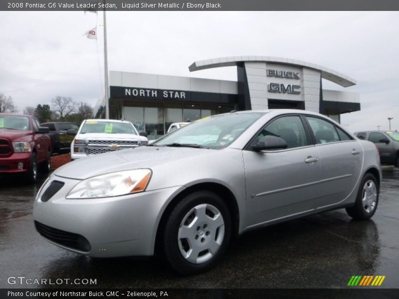 Liquid Silver Metallic / Ebony Black 2008 Pontiac G6 Value Leader Sedan