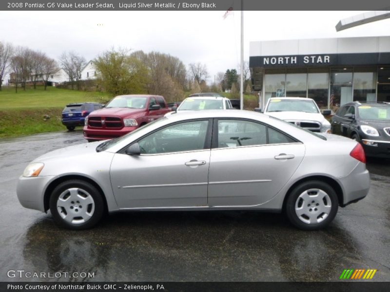 Liquid Silver Metallic / Ebony Black 2008 Pontiac G6 Value Leader Sedan