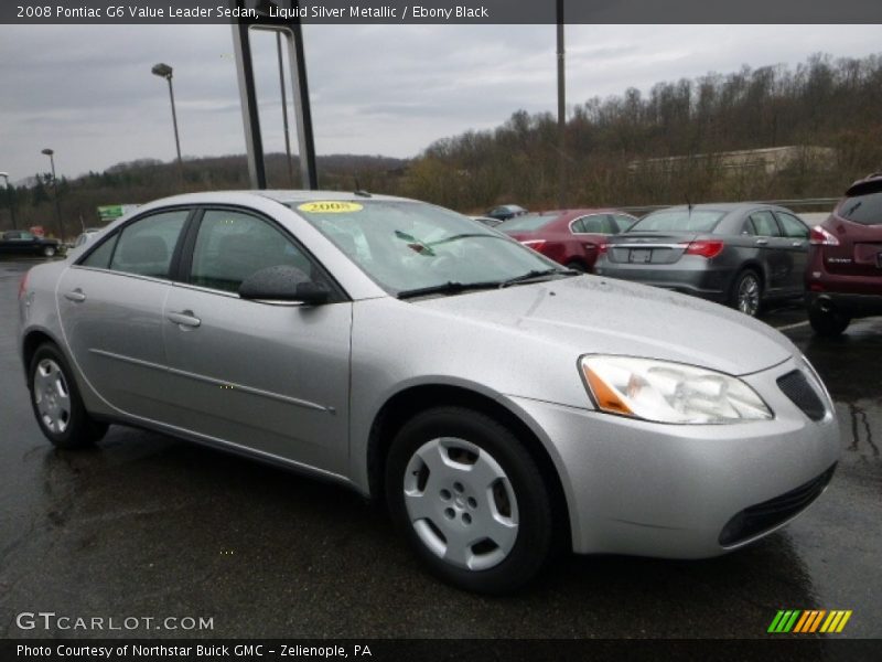 Liquid Silver Metallic / Ebony Black 2008 Pontiac G6 Value Leader Sedan