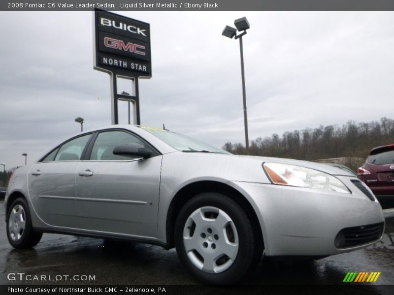 Liquid Silver Metallic / Ebony Black 2008 Pontiac G6 Value Leader Sedan