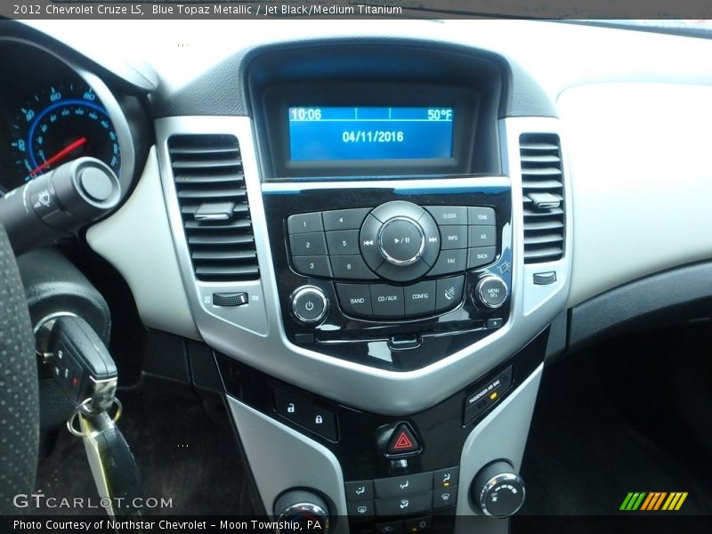 Blue Topaz Metallic / Jet Black/Medium Titanium 2012 Chevrolet Cruze LS