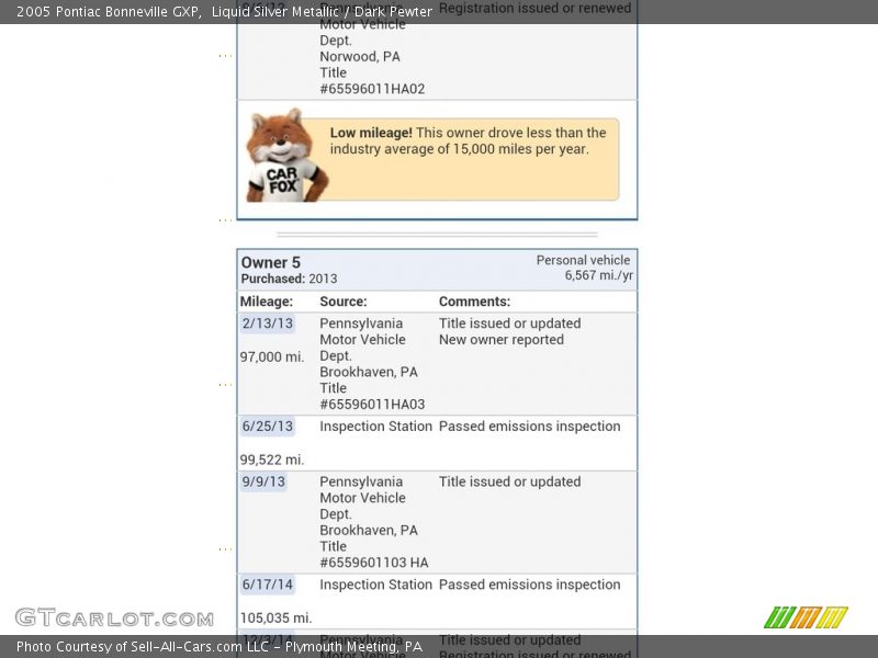 Liquid Silver Metallic / Dark Pewter 2005 Pontiac Bonneville GXP