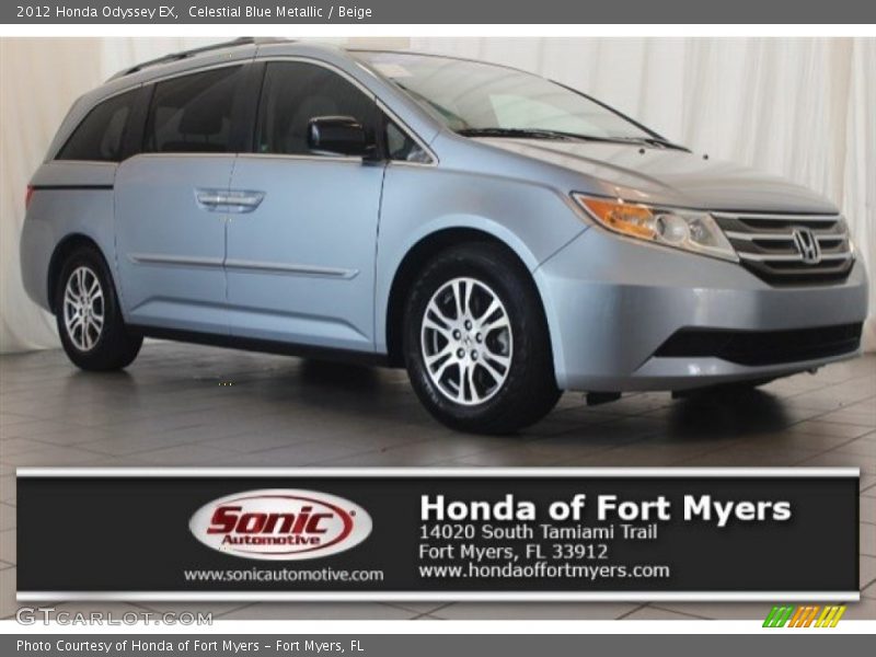Celestial Blue Metallic / Beige 2012 Honda Odyssey EX