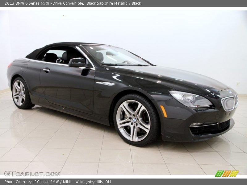 Black Sapphire Metallic / Black 2013 BMW 6 Series 650i xDrive Convertible