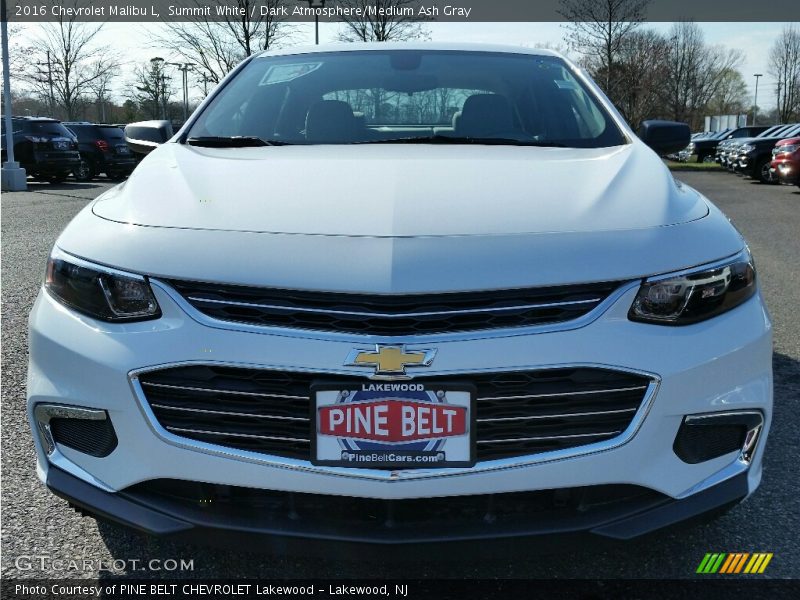 Summit White / Dark Atmosphere/Medium Ash Gray 2016 Chevrolet Malibu L