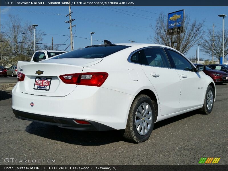 Summit White / Dark Atmosphere/Medium Ash Gray 2016 Chevrolet Malibu L