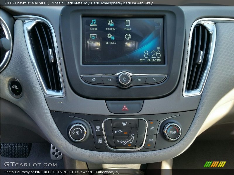 Mosaic Black Metallic / Dark Atmosphere/Medium Ash Gray 2016 Chevrolet Malibu LT