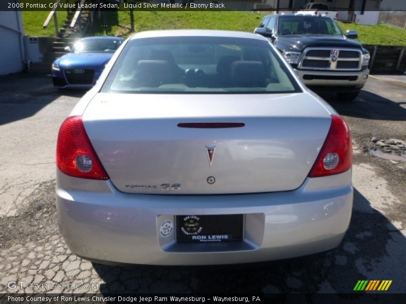 Liquid Silver Metallic / Ebony Black 2008 Pontiac G6 Value Leader Sedan