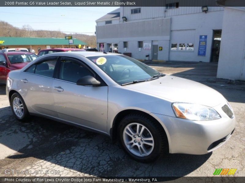 Liquid Silver Metallic / Ebony Black 2008 Pontiac G6 Value Leader Sedan