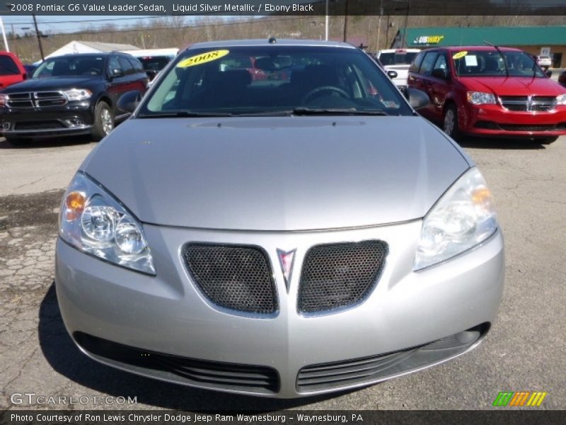 Liquid Silver Metallic / Ebony Black 2008 Pontiac G6 Value Leader Sedan