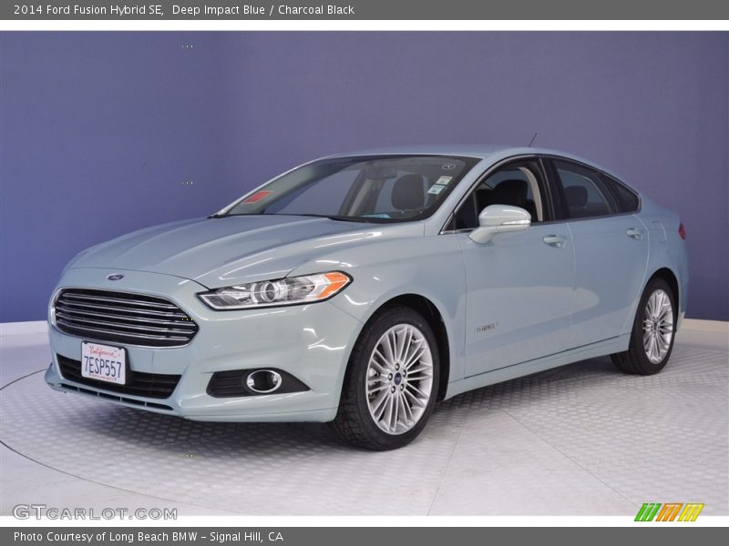 Deep Impact Blue / Charcoal Black 2014 Ford Fusion Hybrid SE