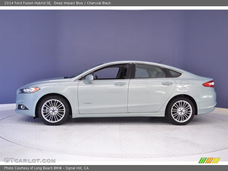 Deep Impact Blue / Charcoal Black 2014 Ford Fusion Hybrid SE