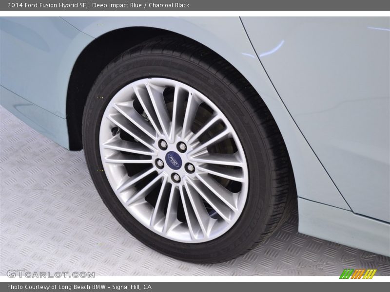 Deep Impact Blue / Charcoal Black 2014 Ford Fusion Hybrid SE