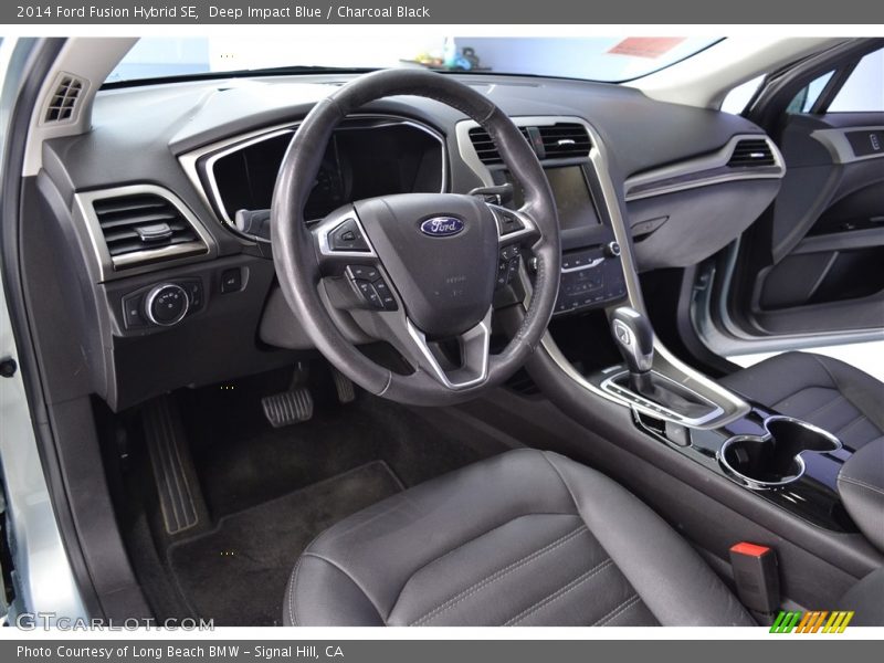 Deep Impact Blue / Charcoal Black 2014 Ford Fusion Hybrid SE