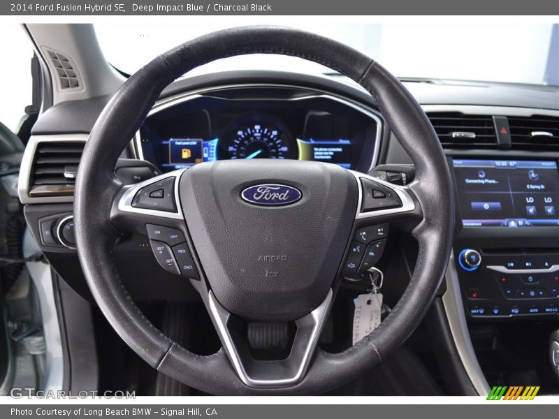 Deep Impact Blue / Charcoal Black 2014 Ford Fusion Hybrid SE