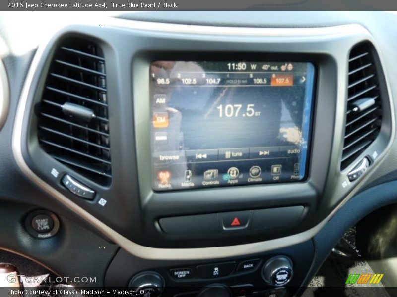 True Blue Pearl / Black 2016 Jeep Cherokee Latitude 4x4