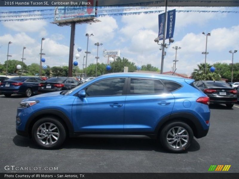 Caribbean Blue / Black 2016 Hyundai Tucson SE