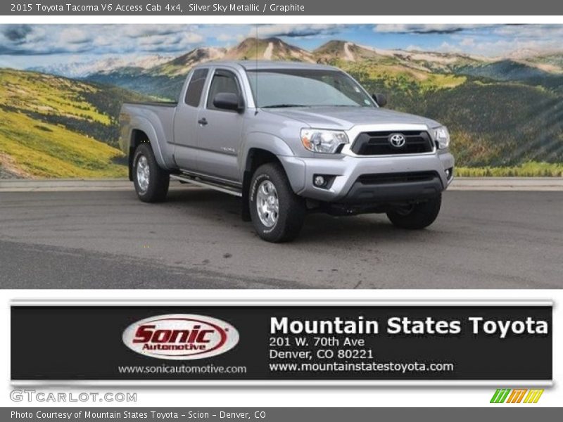 Silver Sky Metallic / Graphite 2015 Toyota Tacoma V6 Access Cab 4x4