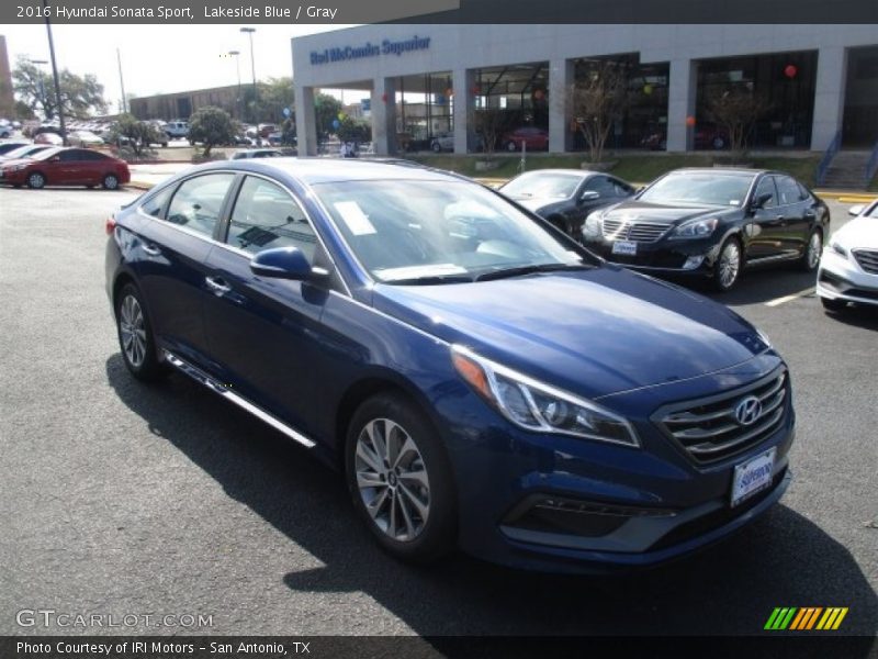 Lakeside Blue / Gray 2016 Hyundai Sonata Sport