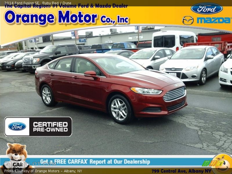 Ruby Red / Dune 2014 Ford Fusion SE